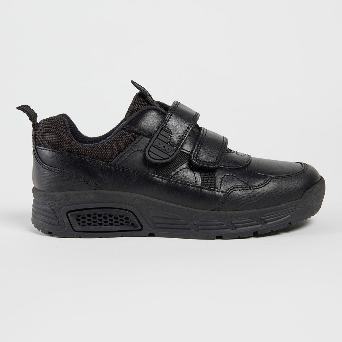 Boys fashion black school trainers