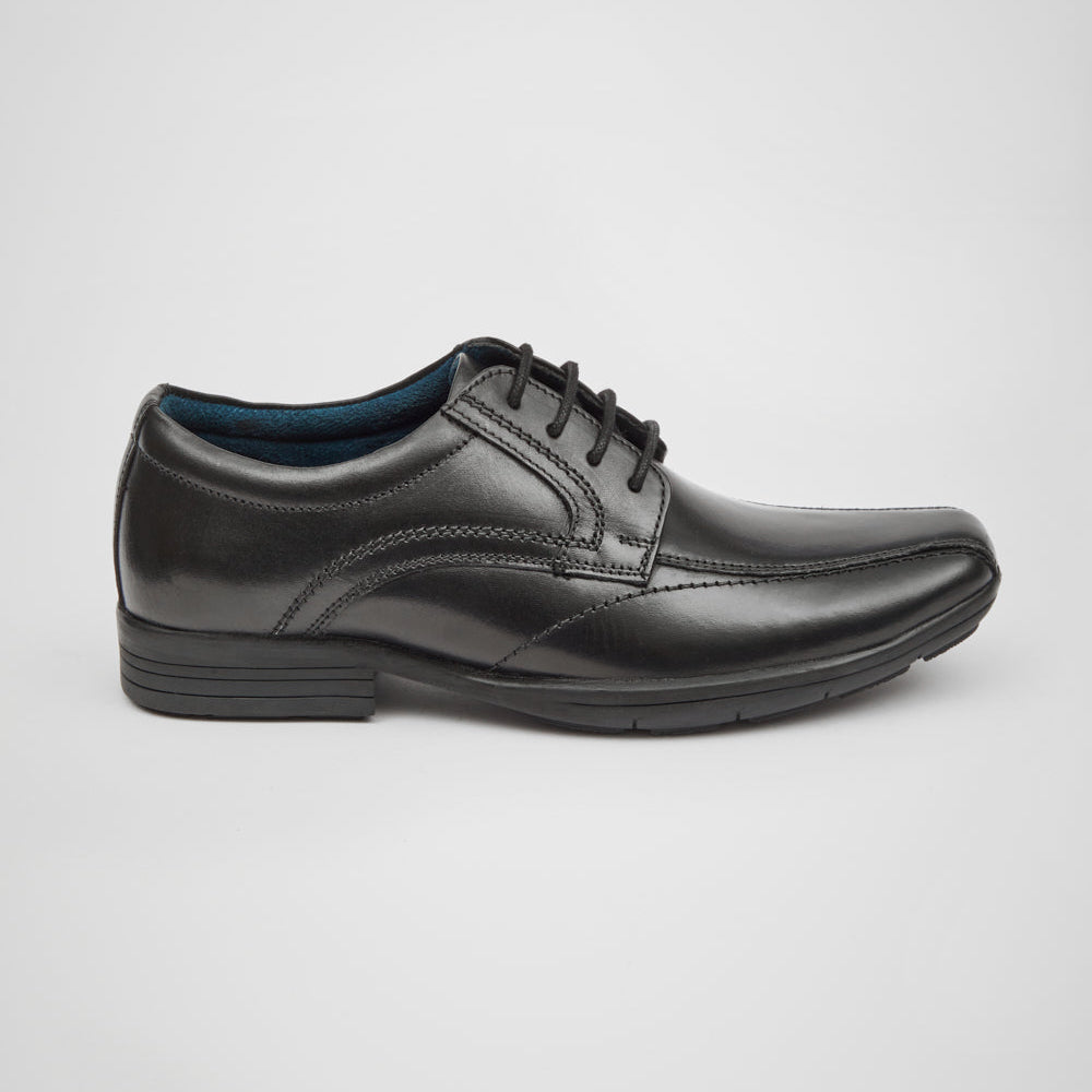 ANGUS BLACK LEATHER LACE UP SHOES